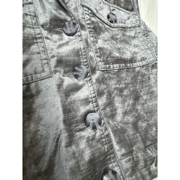 Cabi Sunday Topper Velvet Cropped Blazer Layering Jacket Womens Small Grey Brown - Picture 4 of 8